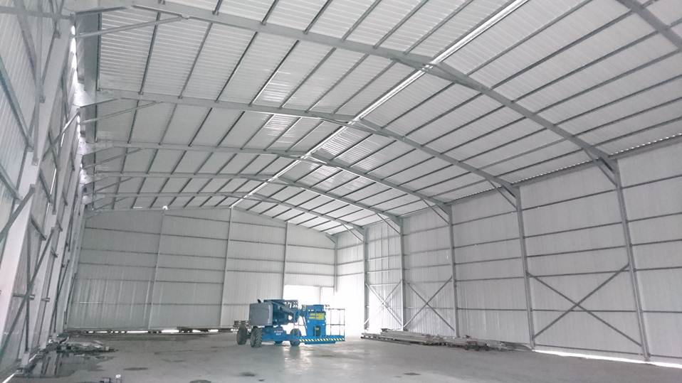 Warehouse tent with Galvanized Corrugated sheets